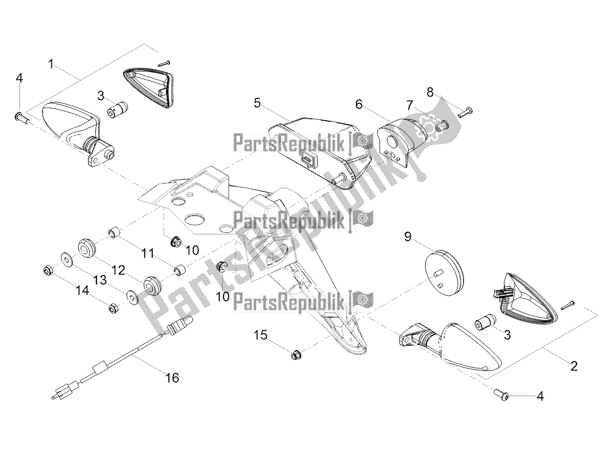 All parts for the Rear Lights of the Aprilia SX 50 2018