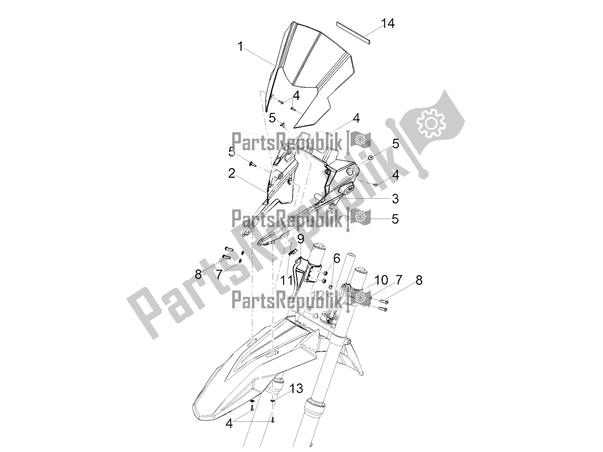 Tutte le parti per il Parabrezza del Aprilia SX 50 2018