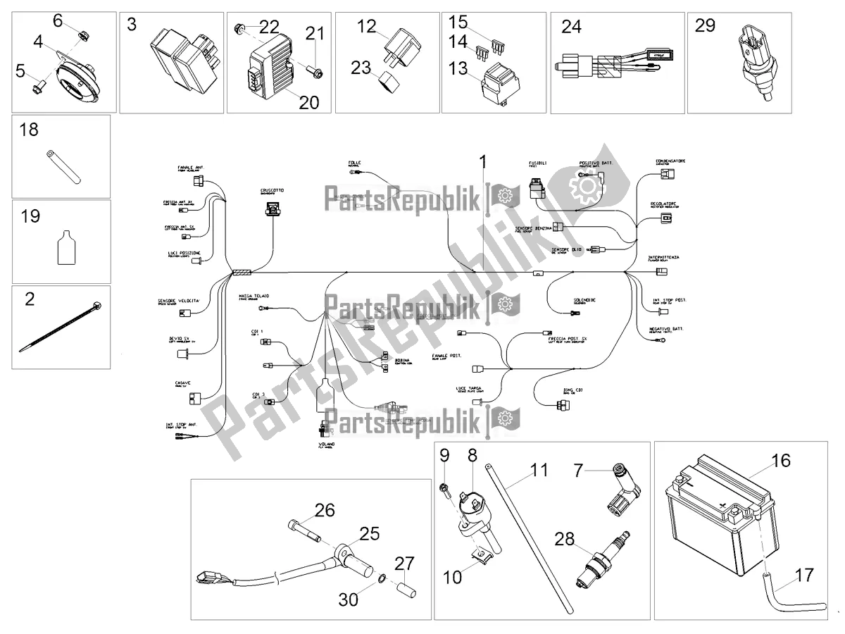 Toutes les pièces pour le Système électrique Central du Aprilia SX 50 2019