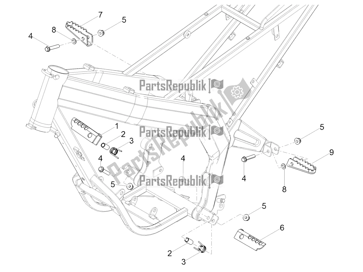 All parts for the Foot Rests of the Aprilia SX 50 2019