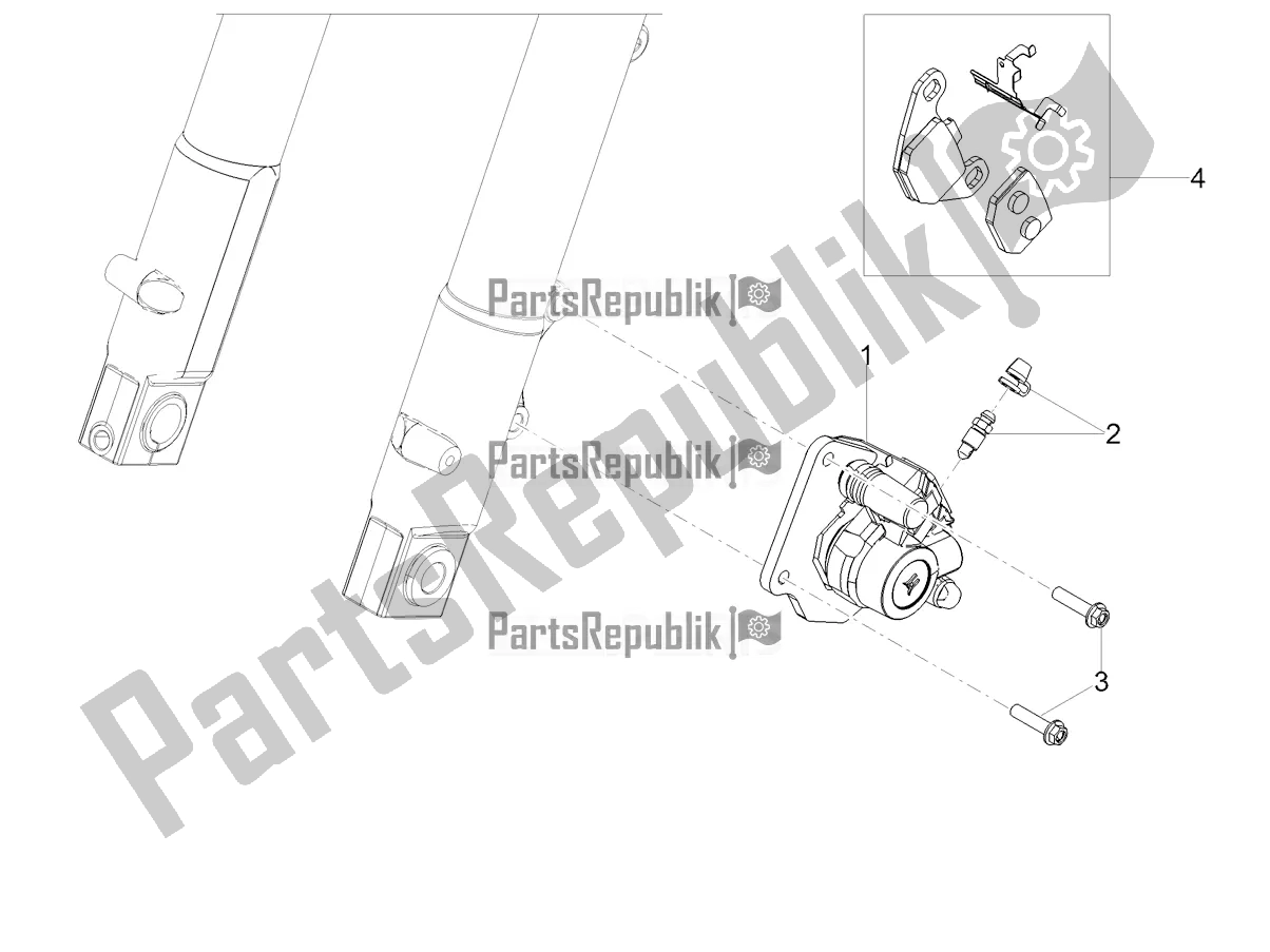 All parts for the Front Brake Caliper of the Aprilia SX 50 2019