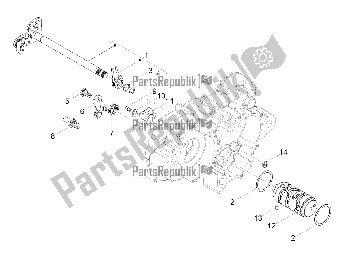 Alle Teile für das Getriebe / Wählhebel / Schaltnocken des Aprilia SX 50 2019