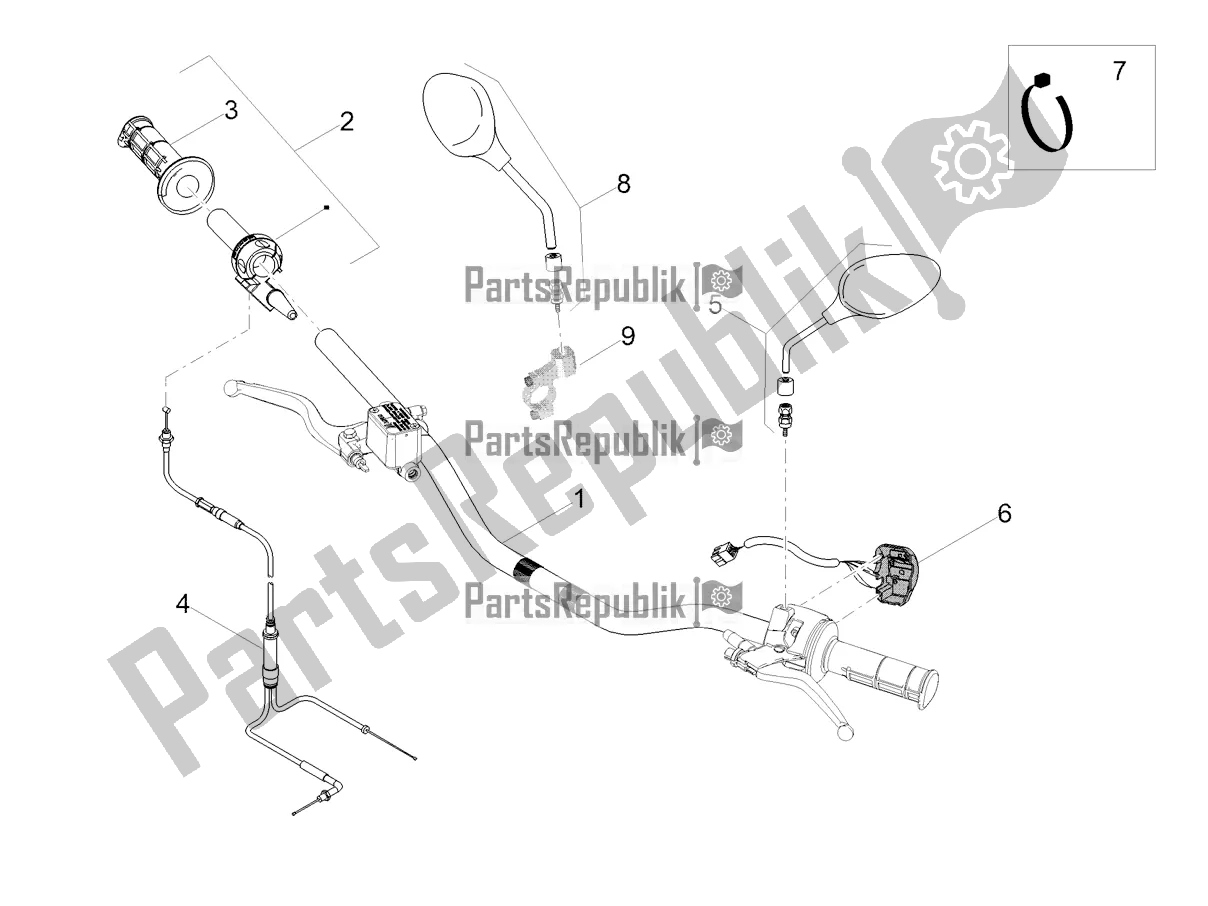 All parts for the Handlebar - Controls of the Aprilia SX 50 2019