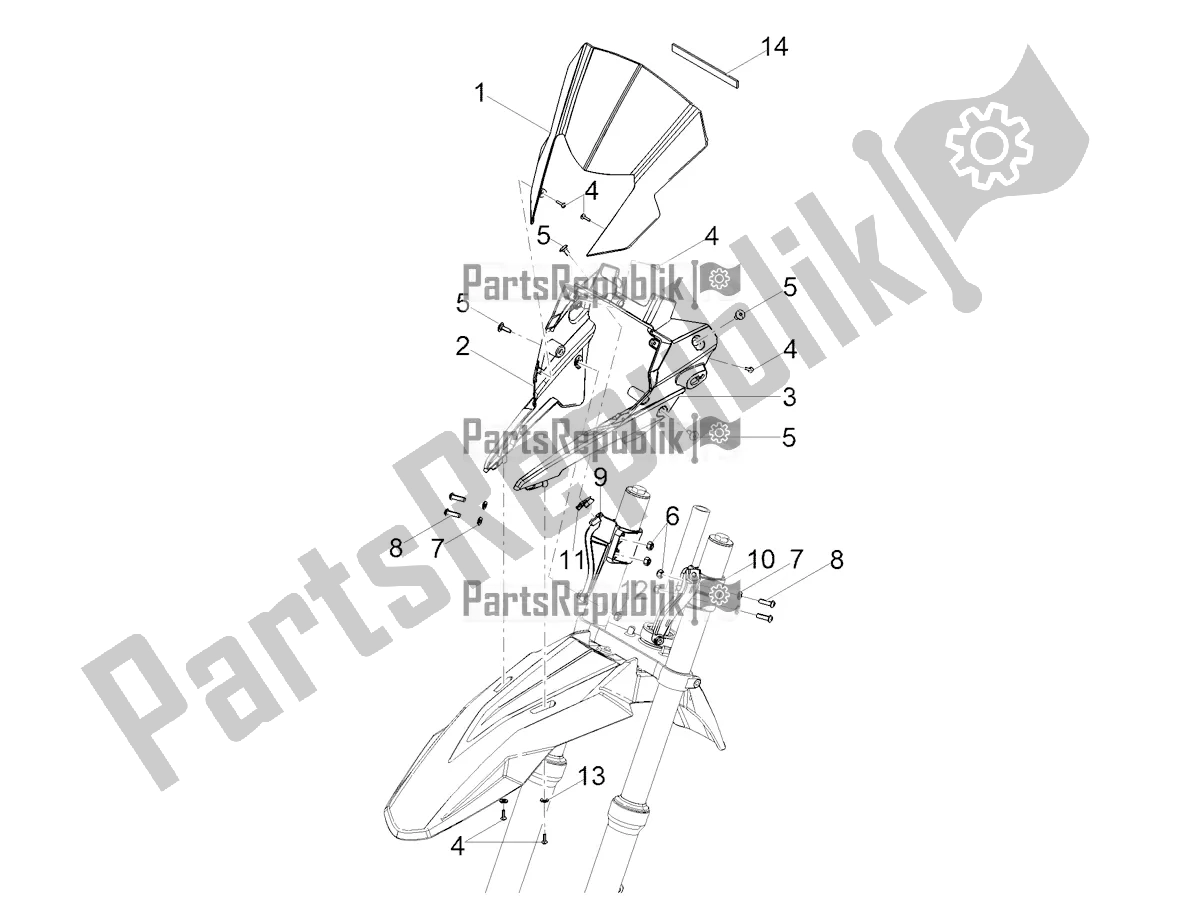 Alle onderdelen voor de Voorruit van de Aprilia SX 50 2019