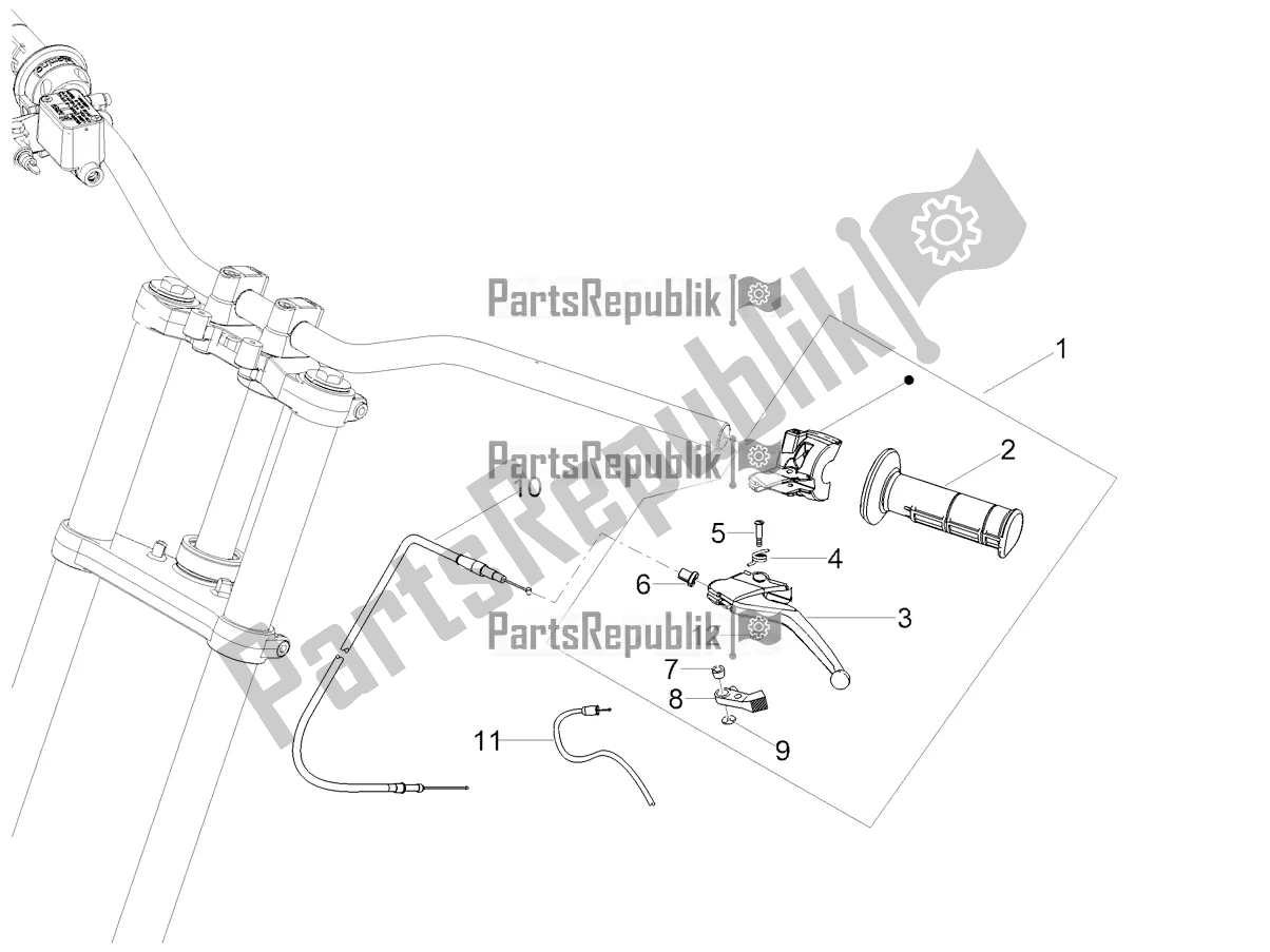 Todas as partes de Controle De Embreagem do Aprilia SX 50 2020