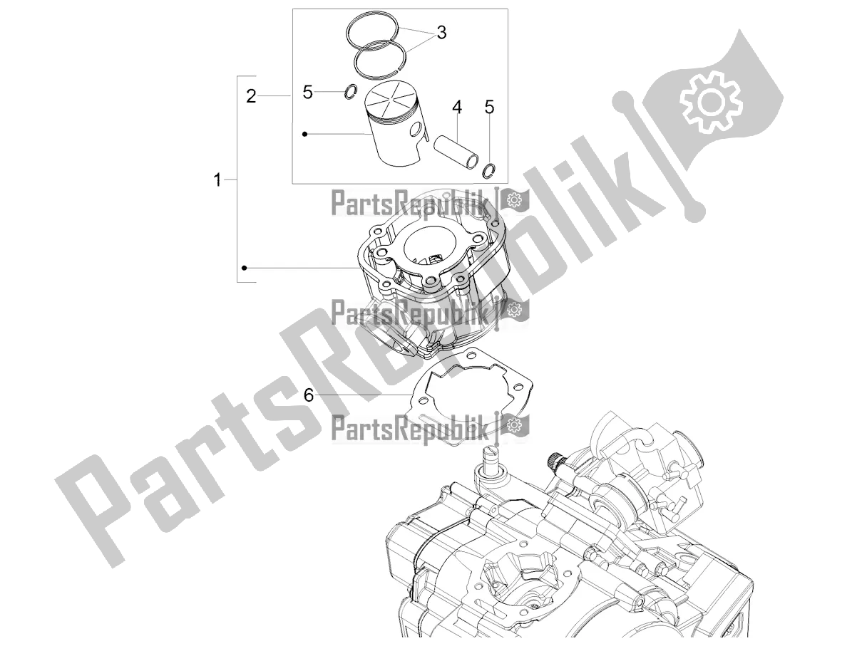 All parts for the Cylinder - Piston of the Aprilia SX 50 2020