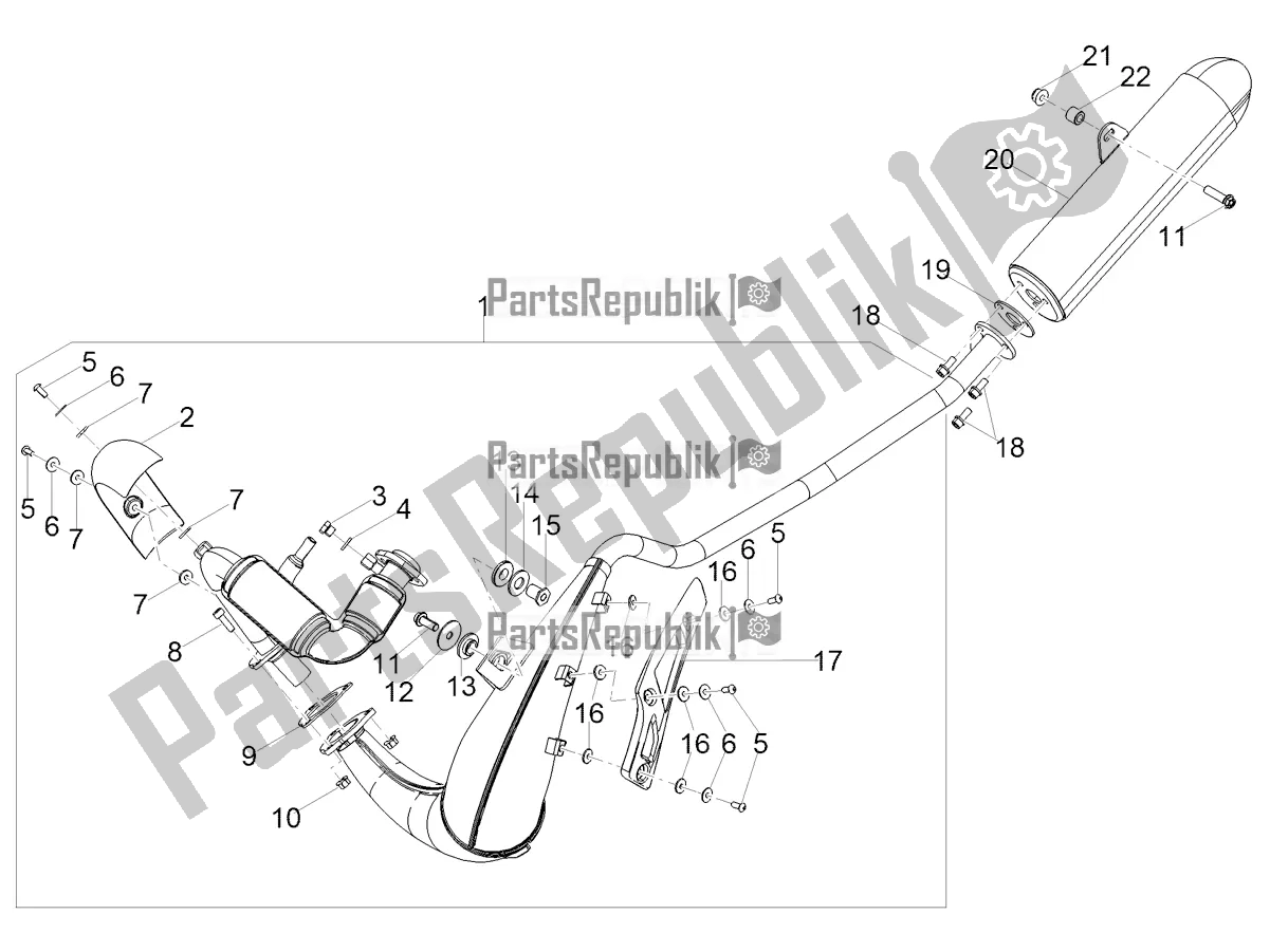 All parts for the Exhaust Pipe of the Aprilia SX 50 2020