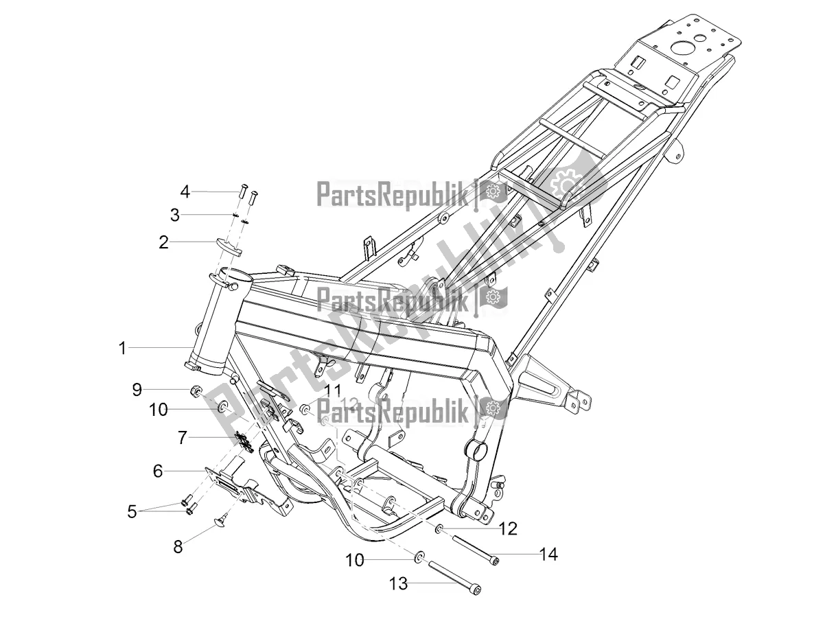 All parts for the Frame of the Aprilia SX 50 2020