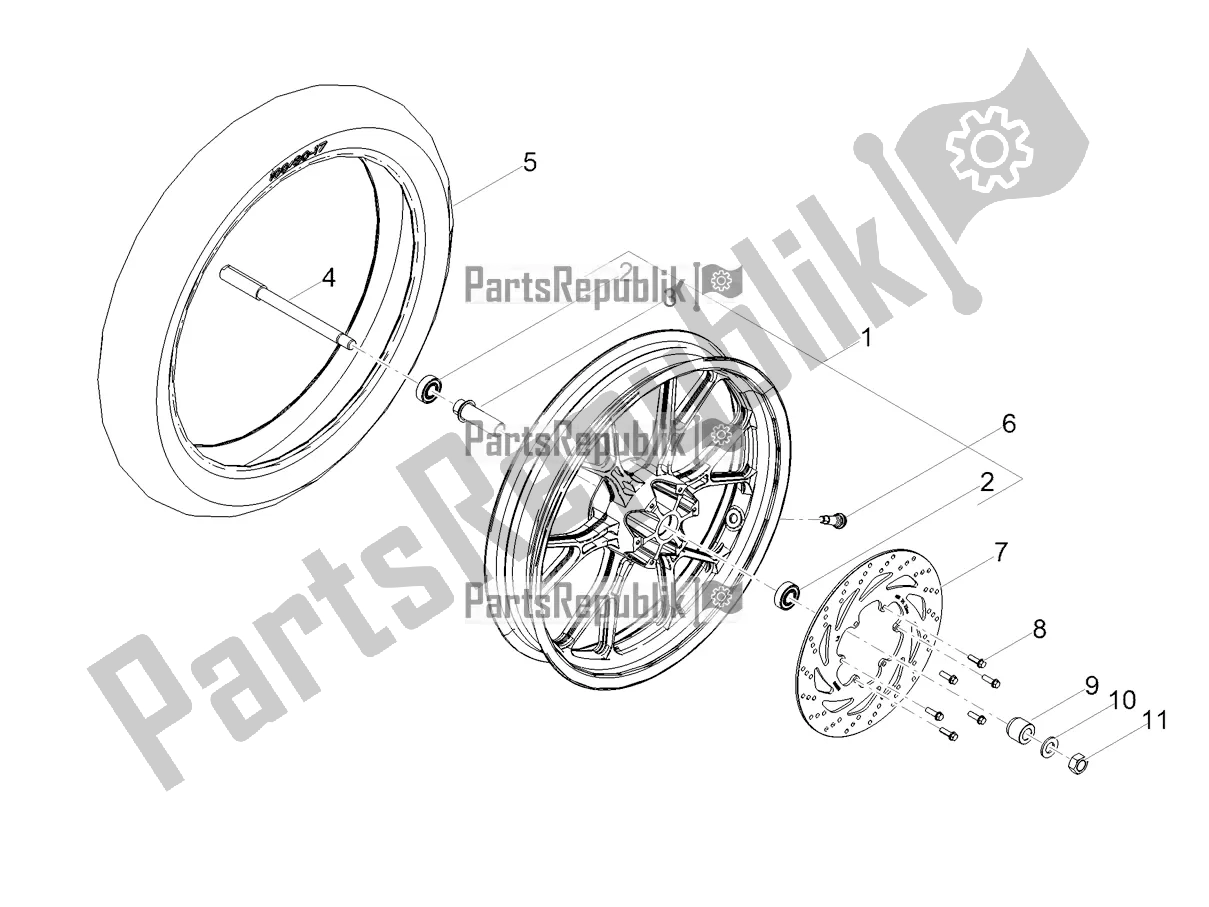 Todas as partes de Roda Da Frente do Aprilia SX 50 2020