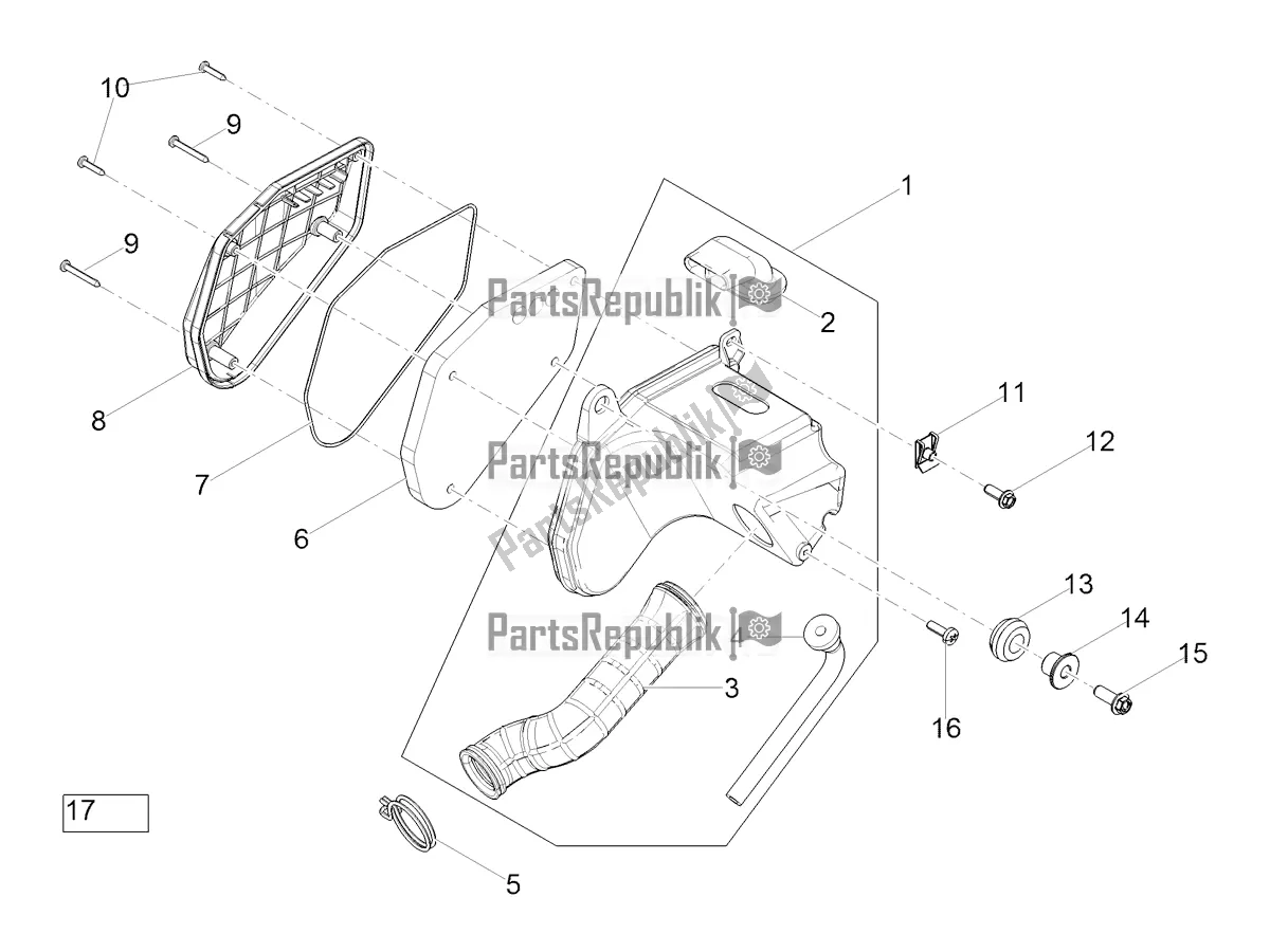 All parts for the Air Box of the Aprilia SX 50 2021