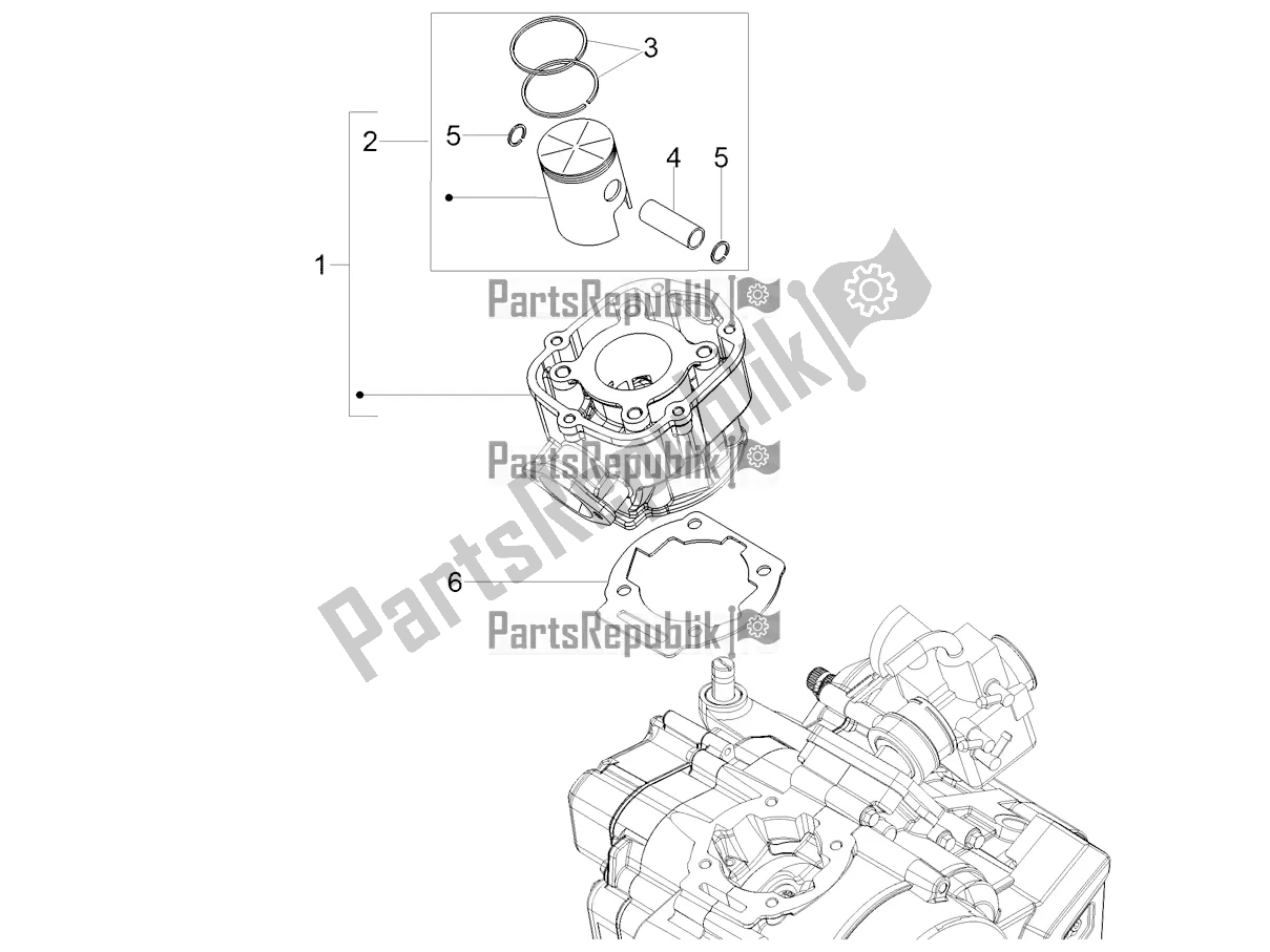 All parts for the Cylinder - Piston of the Aprilia SX 50 2021