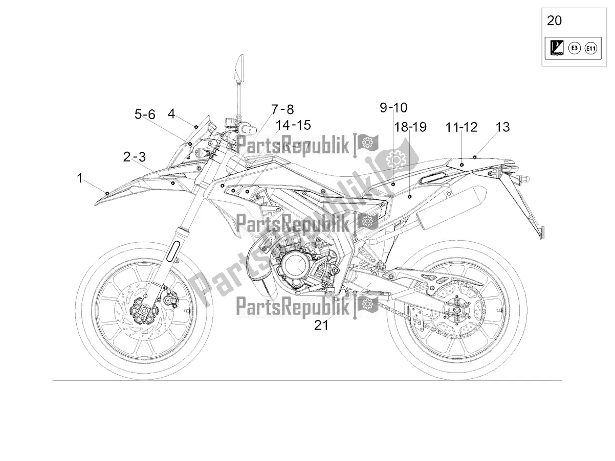 Alle onderdelen voor de Sticker van de Aprilia SX 50 2021