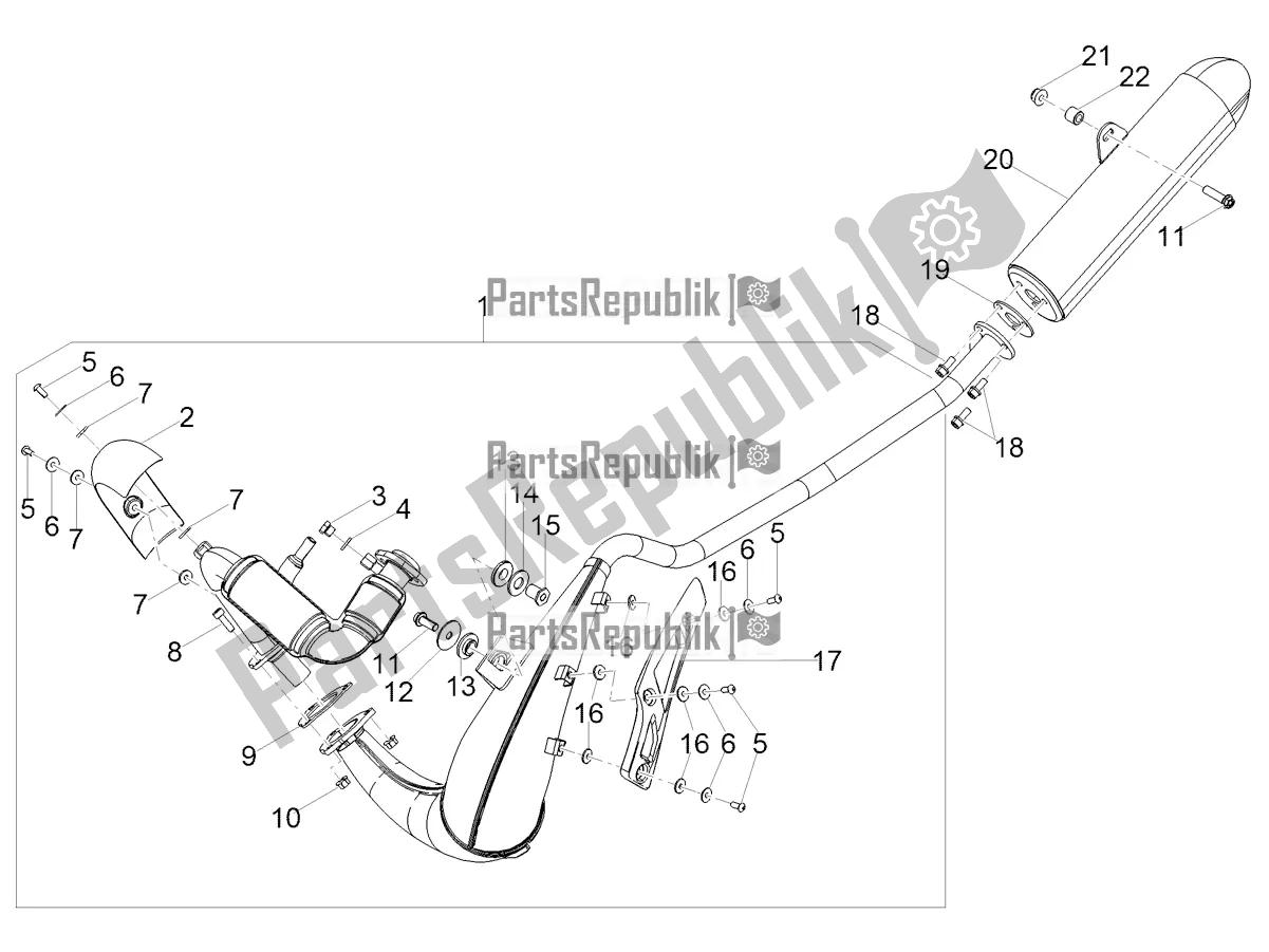 All parts for the Exhaust Pipe of the Aprilia SX 50 2021