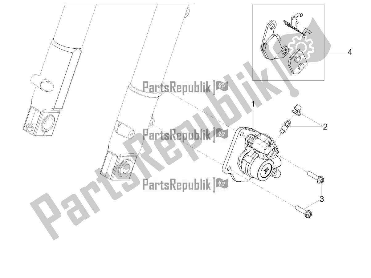 All parts for the Front Brake Caliper of the Aprilia SX 50 2021