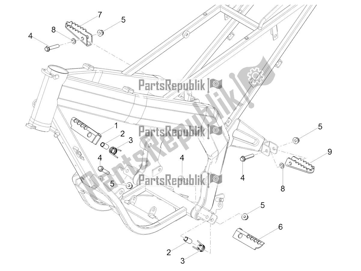 Alle onderdelen voor de Voetsteunen van de Aprilia SX 50 Factory 2018