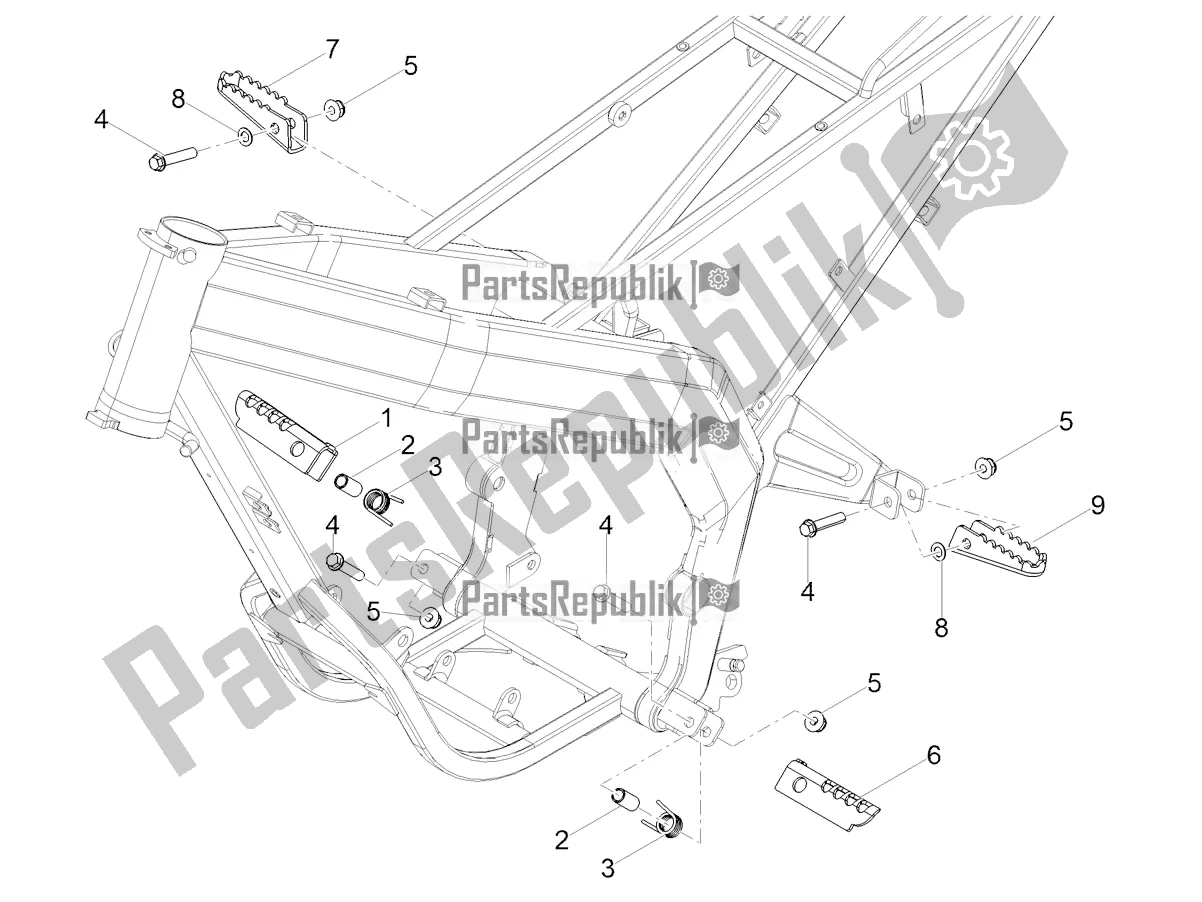 All parts for the Foot Rests of the Aprilia SX 50 Factory 2019