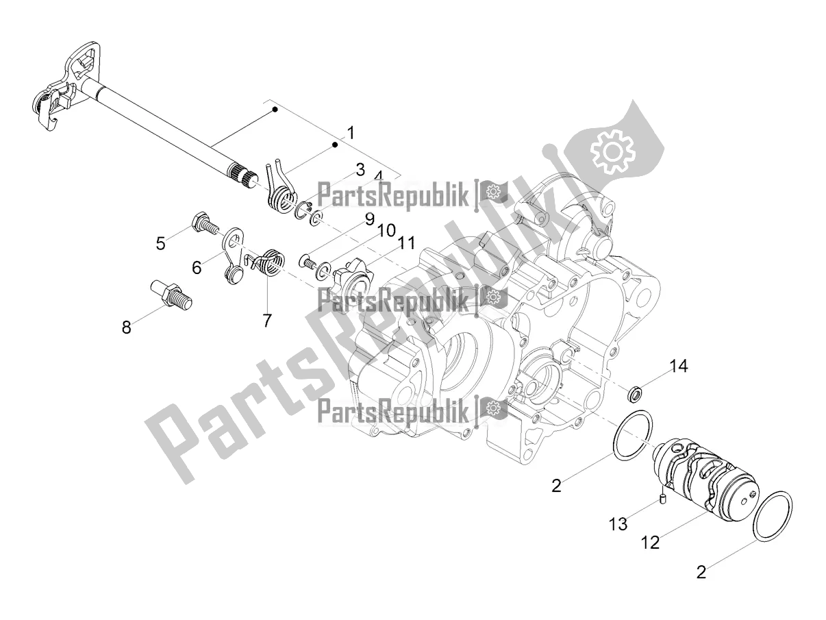 Toutes les pièces pour le Boîte De Vitesses / Sélecteur / Came De Changement De Vitesse du Aprilia SX 50 Factory 2019