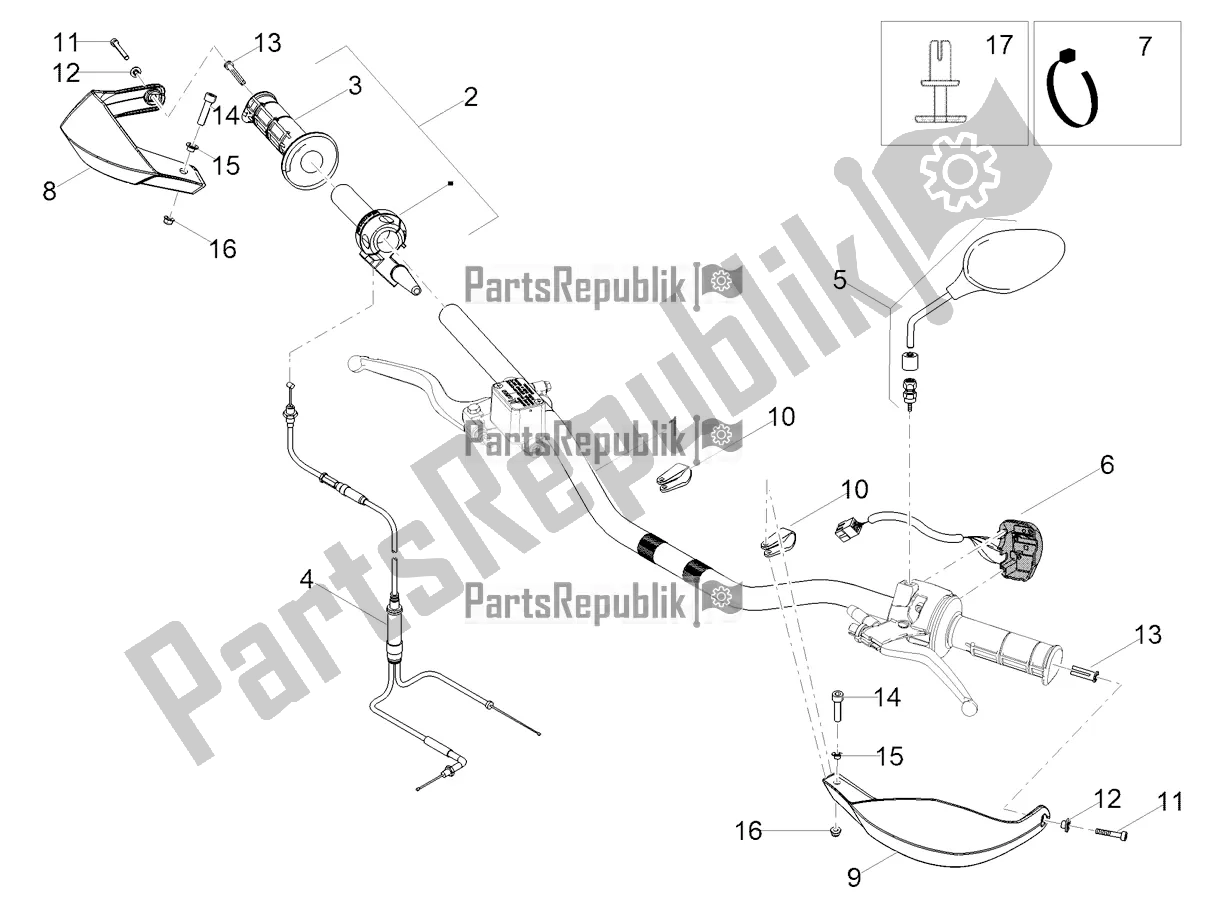 All parts for the Handlebar - Controls of the Aprilia SX 50 Factory 2019