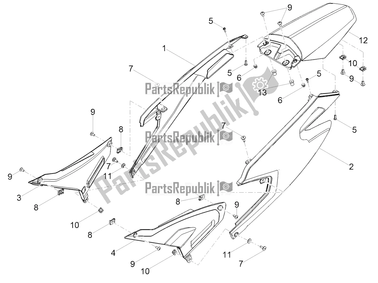 All parts for the Rear Body of the Aprilia SX 50 Factory 2019