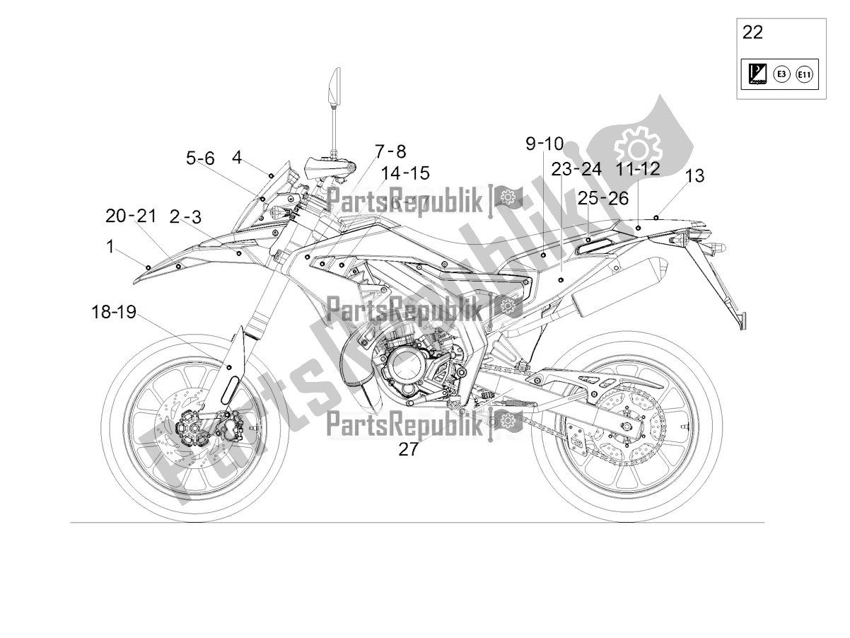 All parts for the Decal of the Aprilia SX 50 Factory 2021