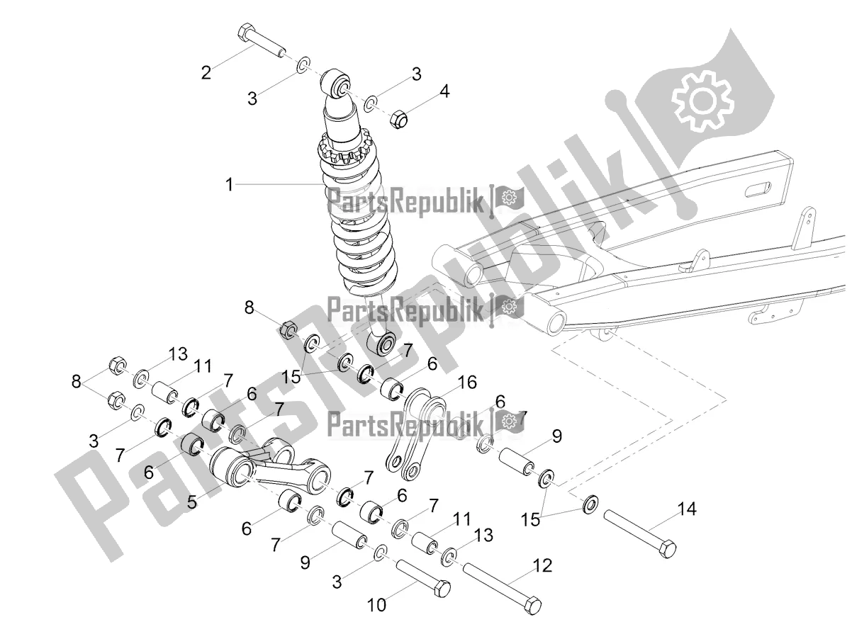 Alle onderdelen voor de Schokdemper van de Aprilia SX 50 Factory 2021