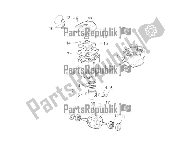 All parts for the Cylinder of the Aprilia SX 50 Limited Edition 2016