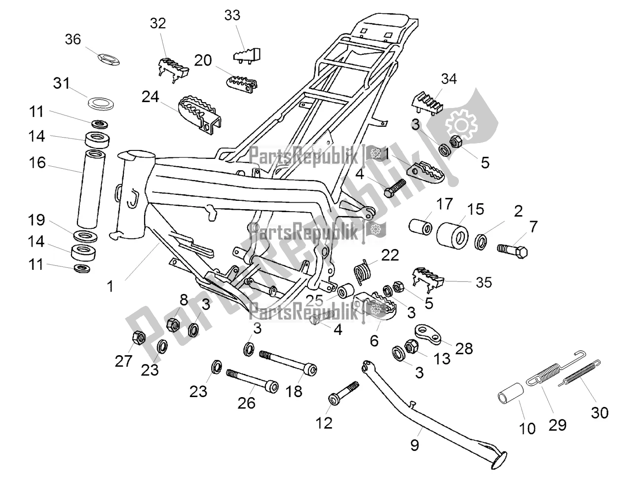 Alle onderdelen voor de Kader van de Aprilia SX 50 Limited Edition 2016