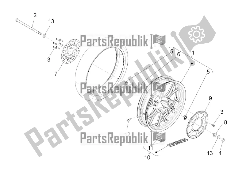 All parts for the Rear Wheel Ii of the Aprilia SX 50 Limited Edition 2016