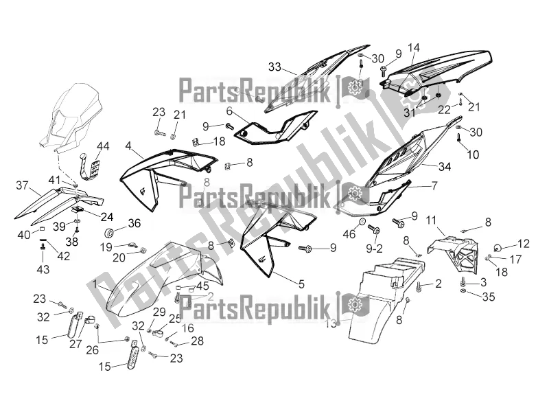 All parts for the Body of the Aprilia SX 50 Limited Edition 2017