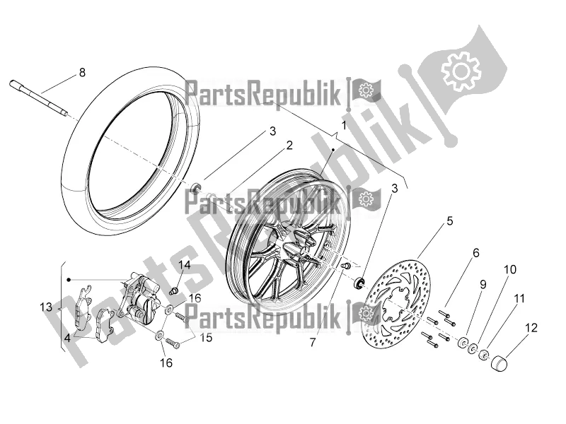 All parts for the Front Wheel Ii of the Aprilia SX 50 Limited Edition 2017
