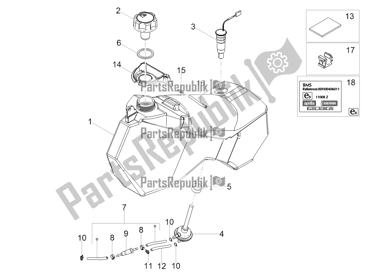 All parts for the Fuel Tank of the Aprilia SX 50 LOW Seat 2020