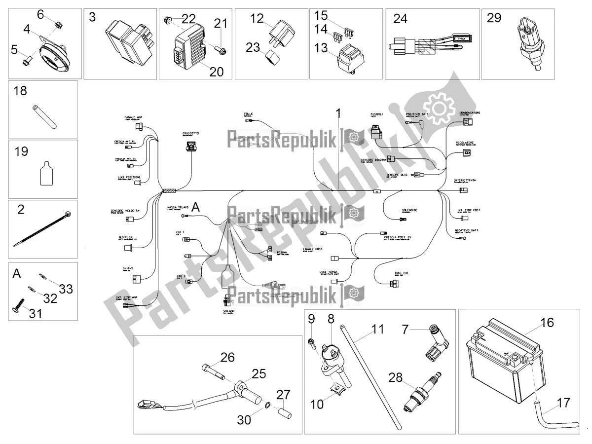 All parts for the Central Electrical System of the Aprilia SX 50 LOW Seat 2021