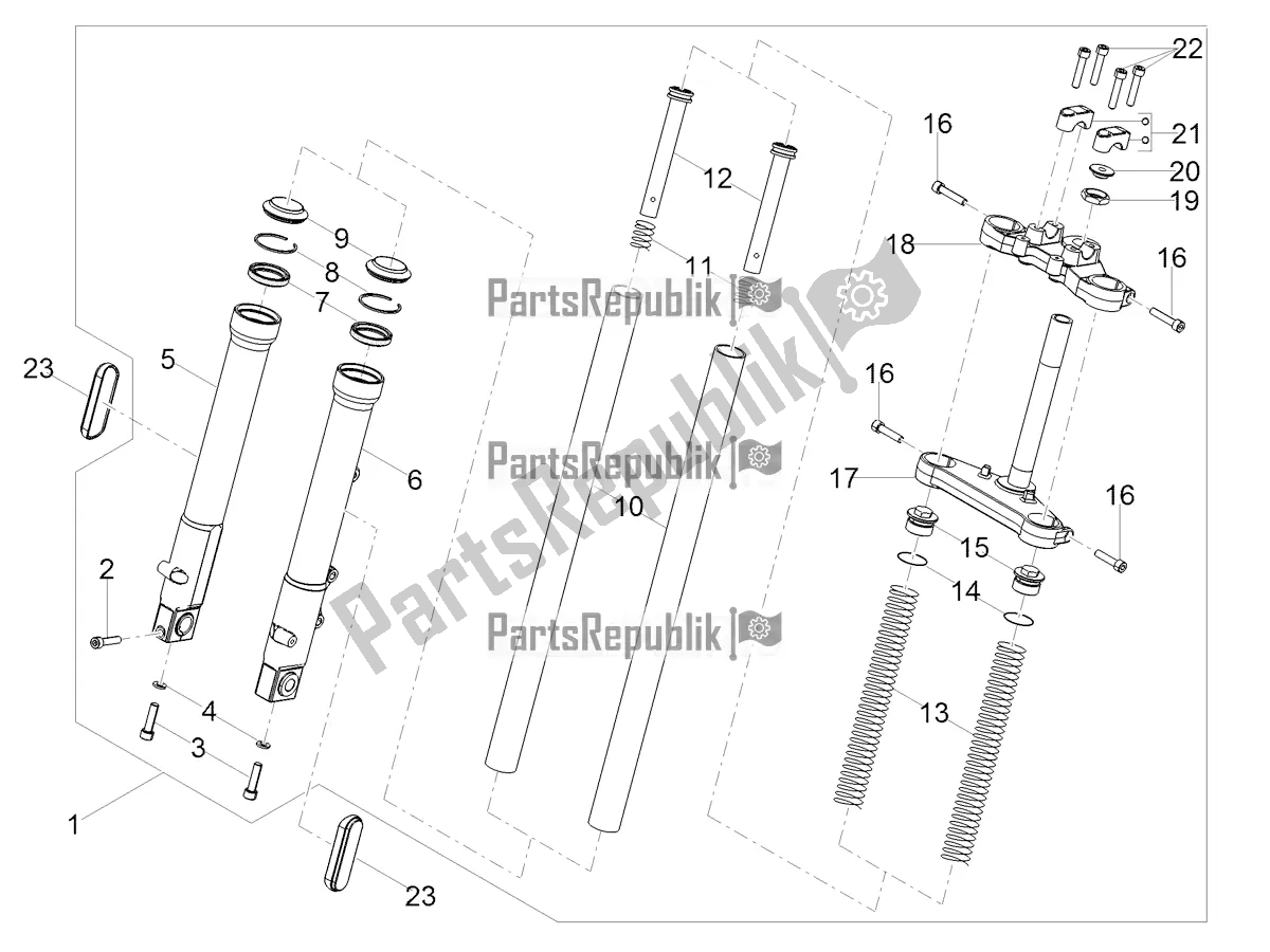 Todas las partes para Tenedor Frontal de Aprilia SX 50 LOW Seat 2021