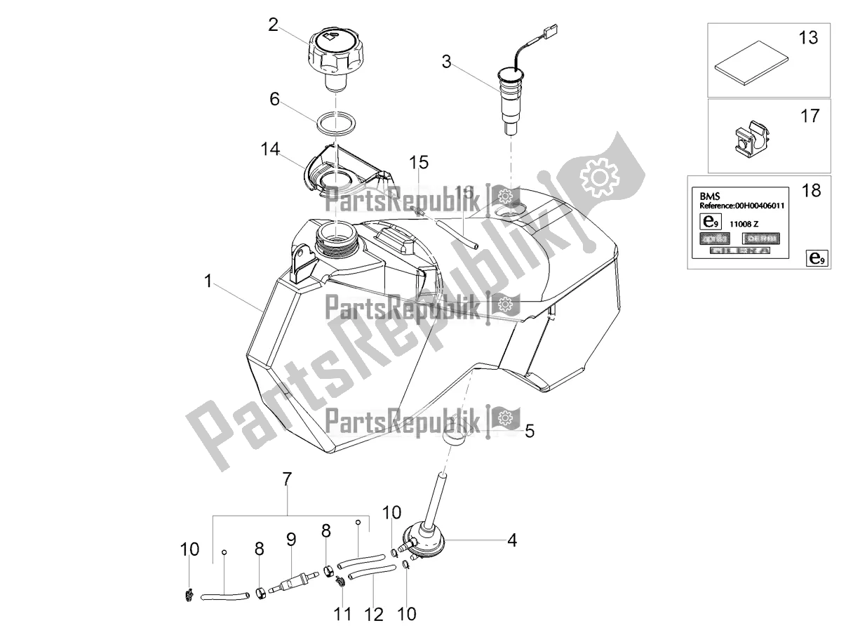 All parts for the Fuel Tank of the Aprilia SX 50 LOW Seat 2021