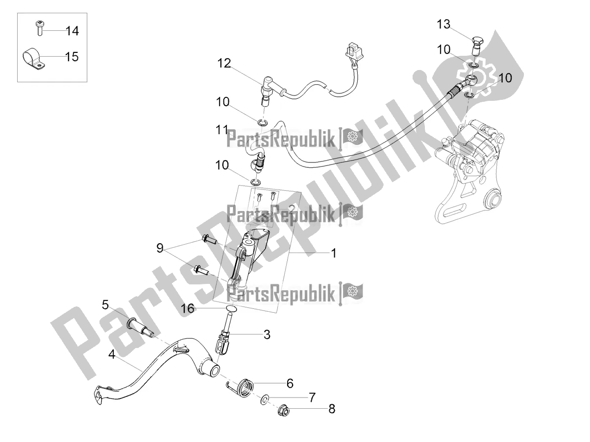 Todas as partes de Cilindro Mestre Traseiro do Aprilia SX 50 LOW Seat 2021