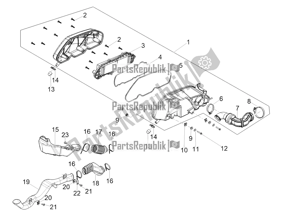 Tutte le parti per il Air Box del Aprilia SXR 160 Bsvi ABS Latam 2021