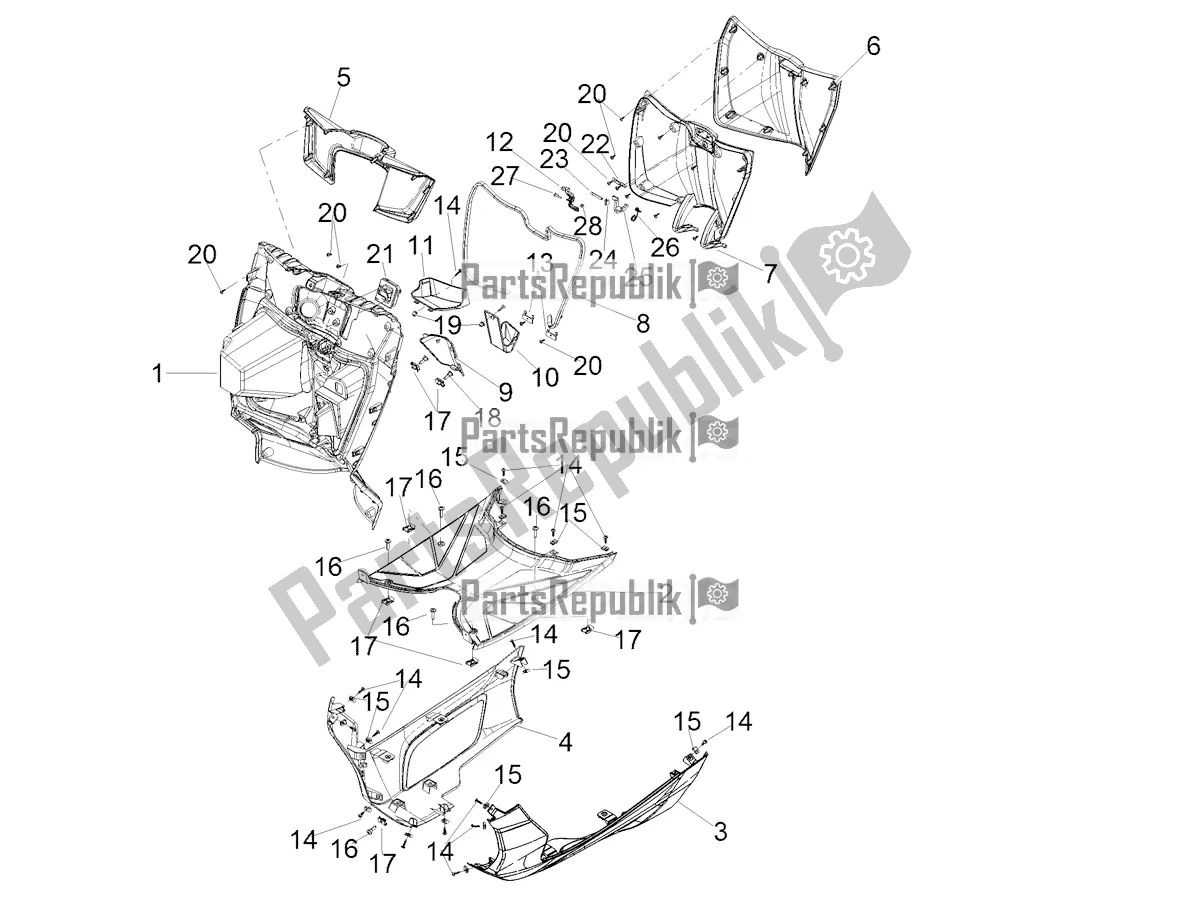 Toutes les pièces pour le Corps Central du Aprilia SXR 160 Bsvi ABS Latam 2021