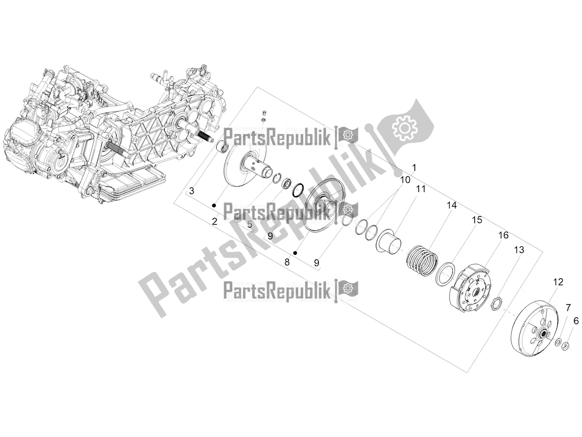 Todas as partes de Embreagem do Aprilia SXR 160 Bsvi ABS Latam 2021