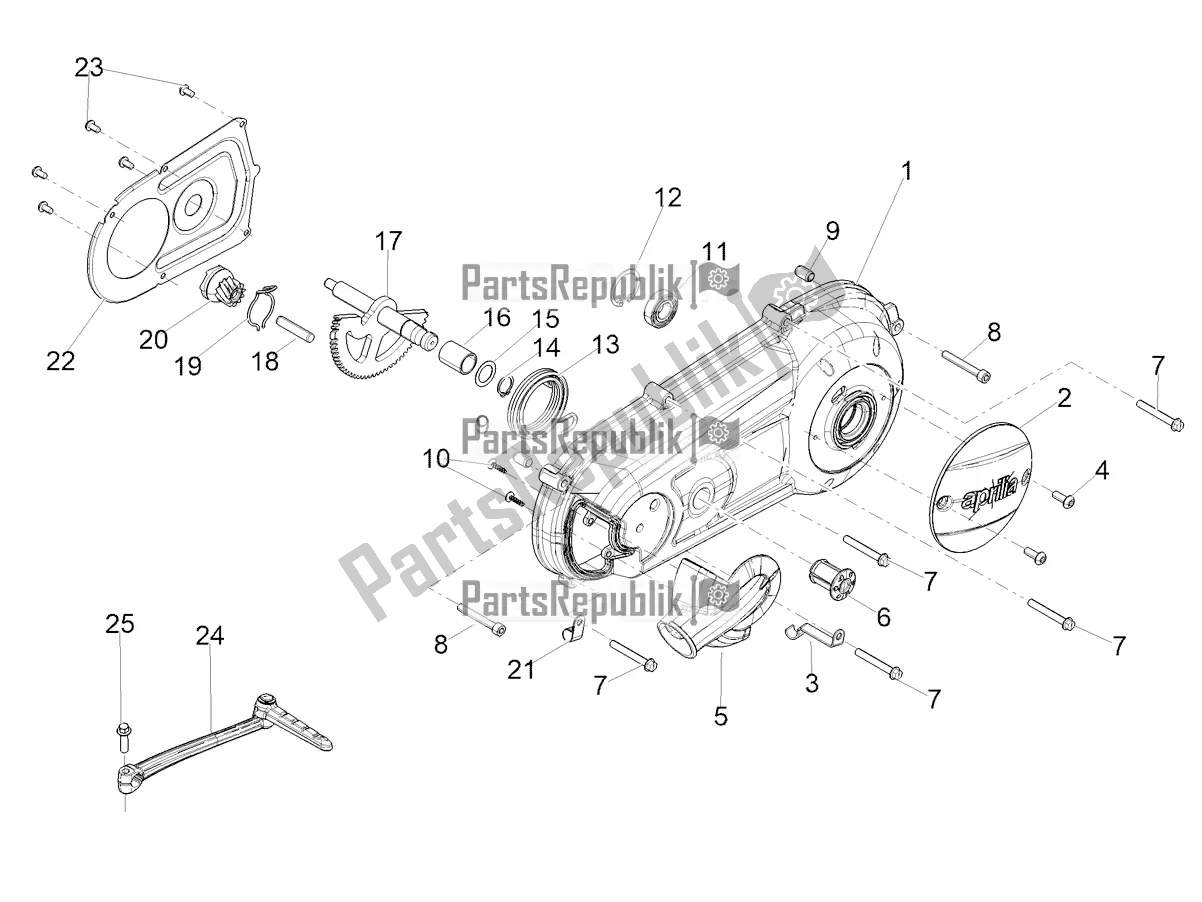 Toutes les pièces pour le Couvercle De Carter - Refroidissement Du Carter du Aprilia SXR 160 Bsvi ABS Latam 2021