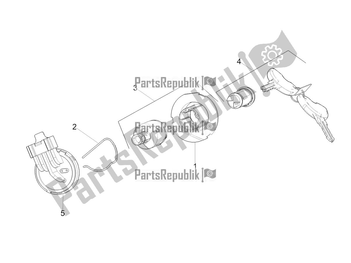 Todas as partes de Fechaduras do Aprilia SXR 160 Bsvi ABS Latam 2021