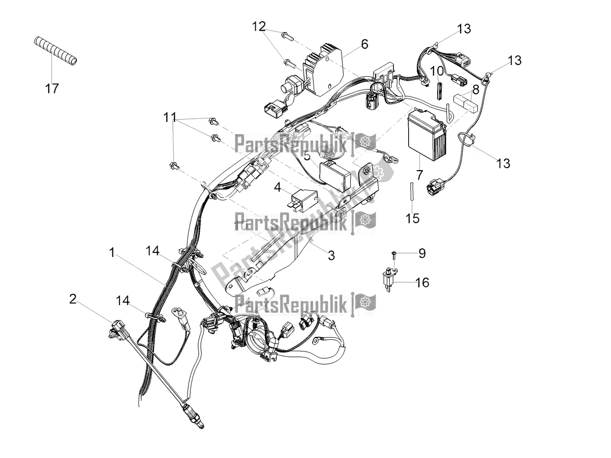 All parts for the Rear Electrical System of the Aprilia SXR 160 Bsvi ABS Latam 2021