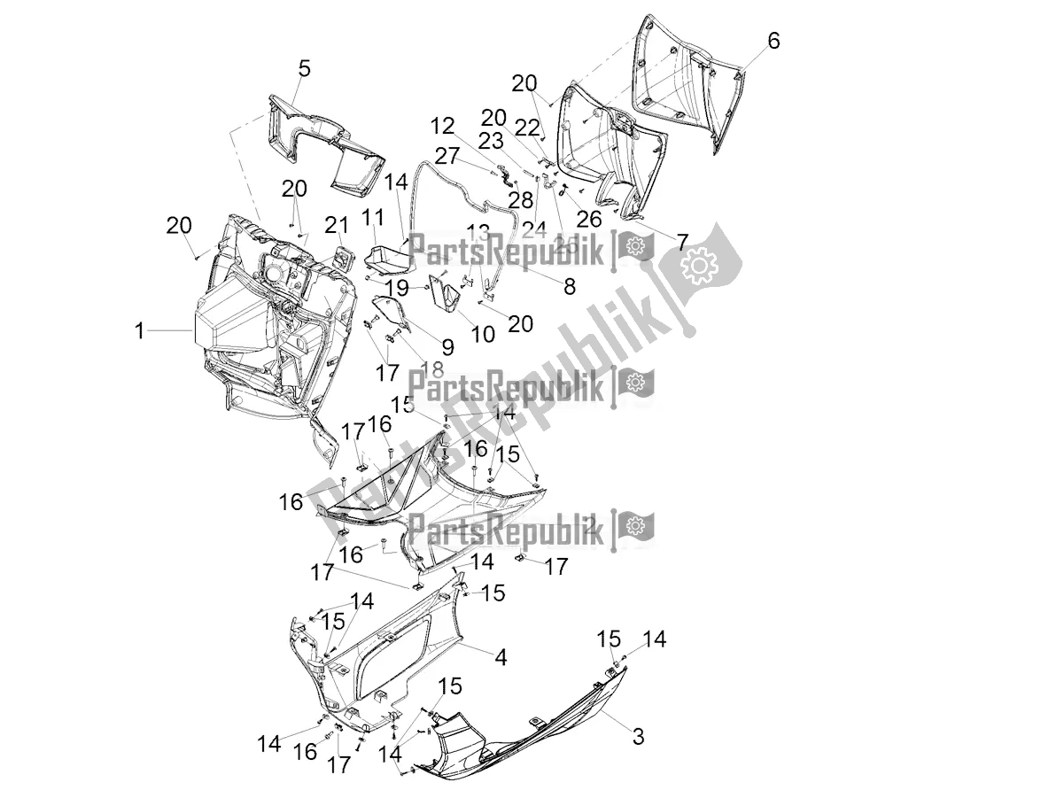 Tutte le parti per il Corpo Centrale del Aprilia SXR 160 Bsvi ABS Latam 2022