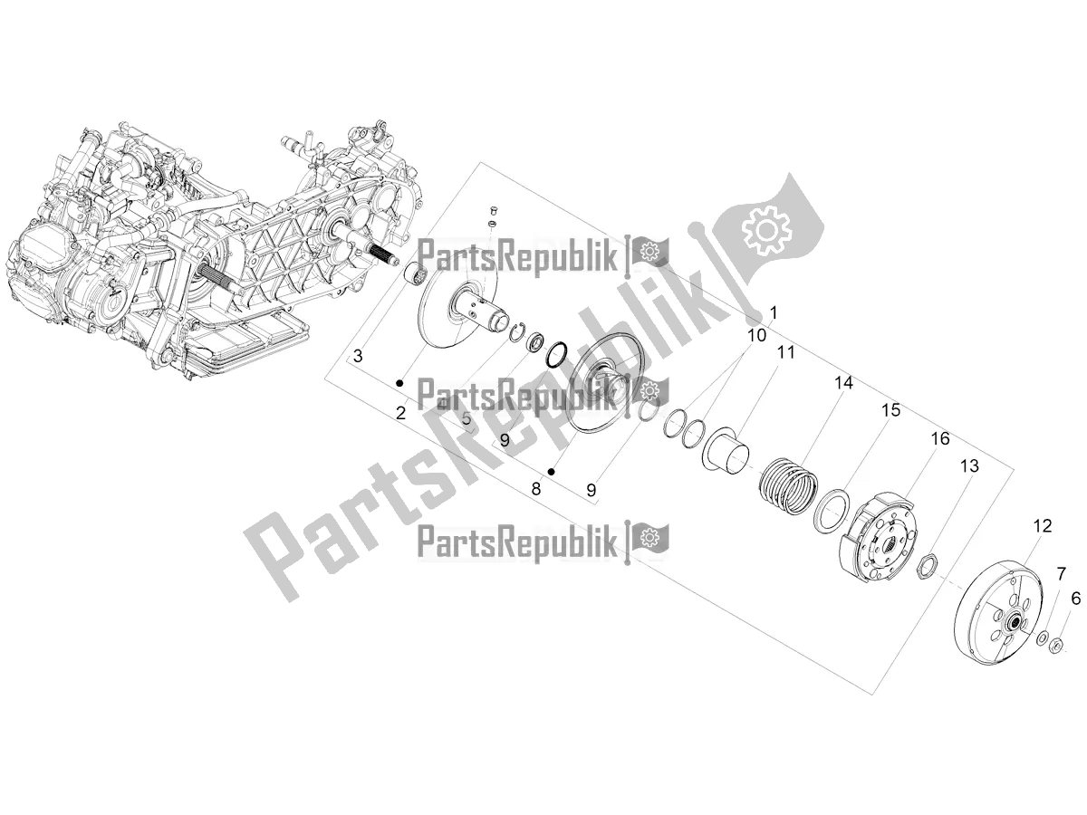 Todas as partes de Embreagem do Aprilia SXR 160 Bsvi ABS Latam 2022