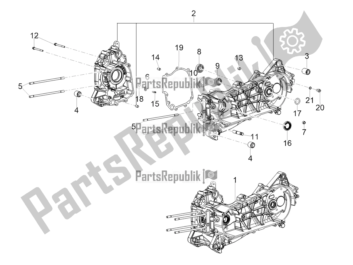 All parts for the Crankcases I of the Aprilia SXR 160 Bsvi ABS Latam 2022