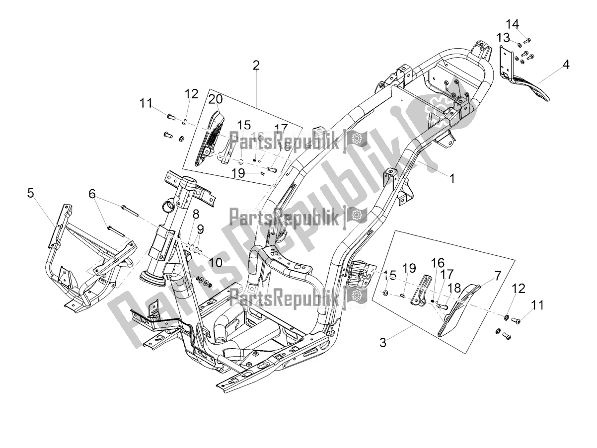 Tutte le parti per il Telaio del Aprilia SXR 160 Bsvi ABS Latam 2022