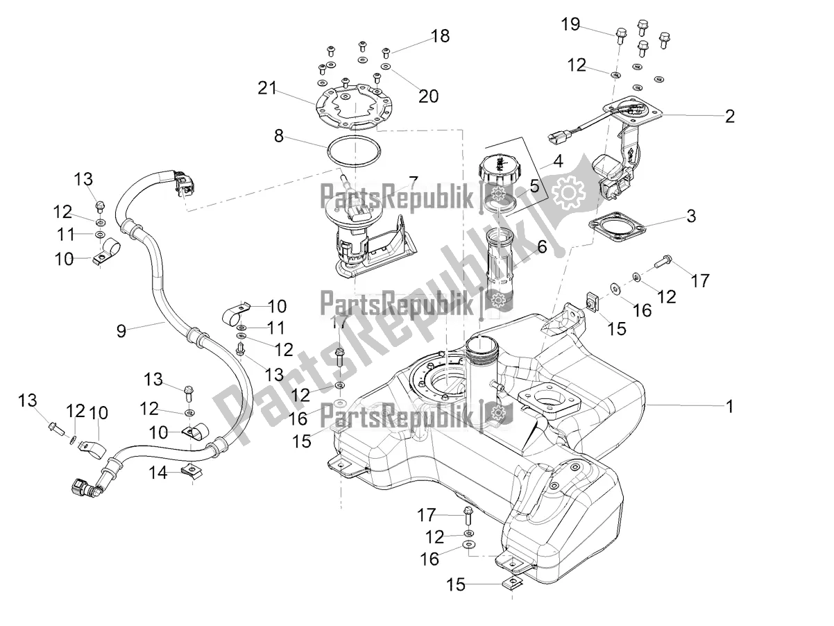 Tutte le parti per il Serbatoio Di Carburante del Aprilia SXR 160 Bsvi ABS Latam 2022