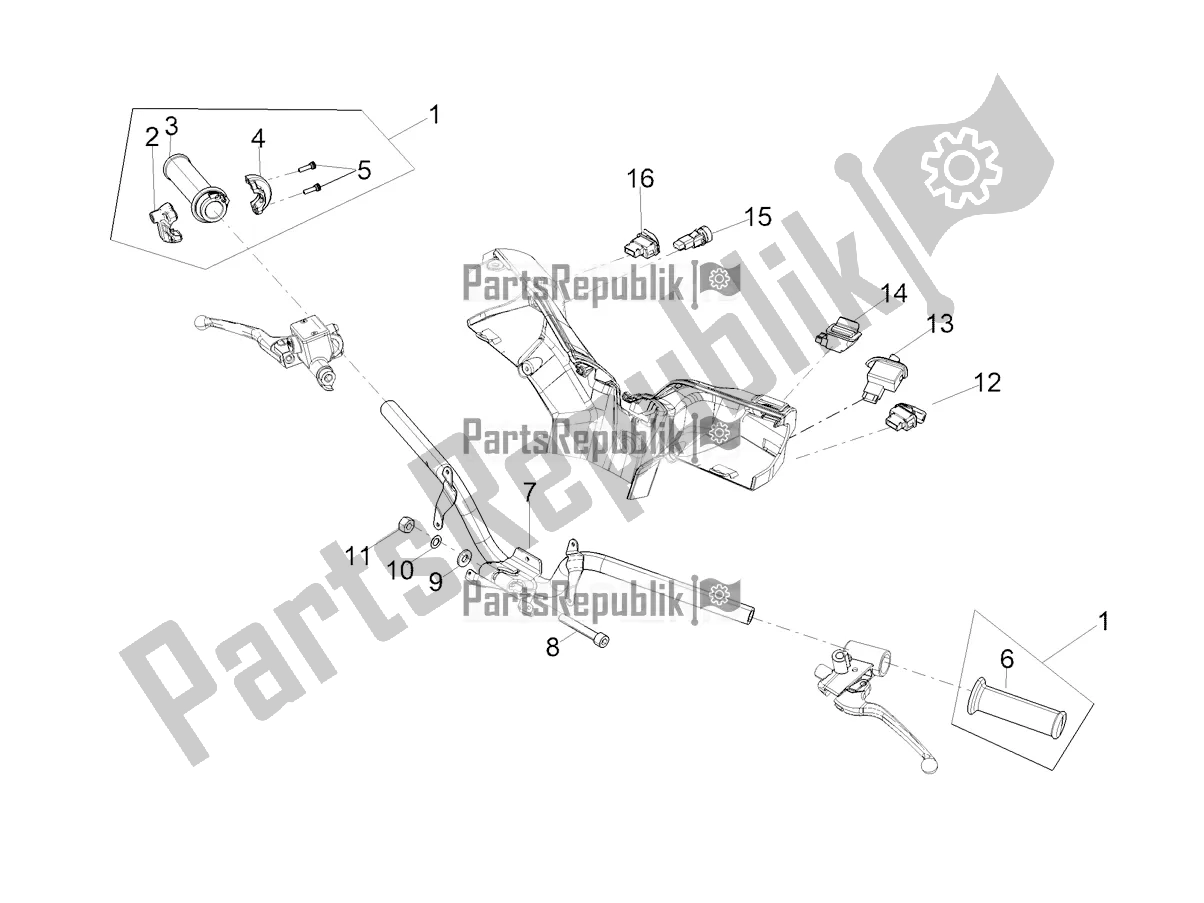 Alle onderdelen voor de Stuur - Controles van de Aprilia SXR 160 Bsvi ABS Latam 2022