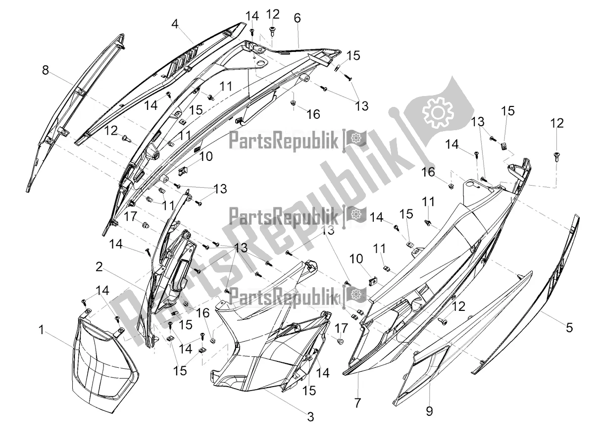 All parts for the Rear Body of the Aprilia SXR 160 Bsvi ABS Latam 2022