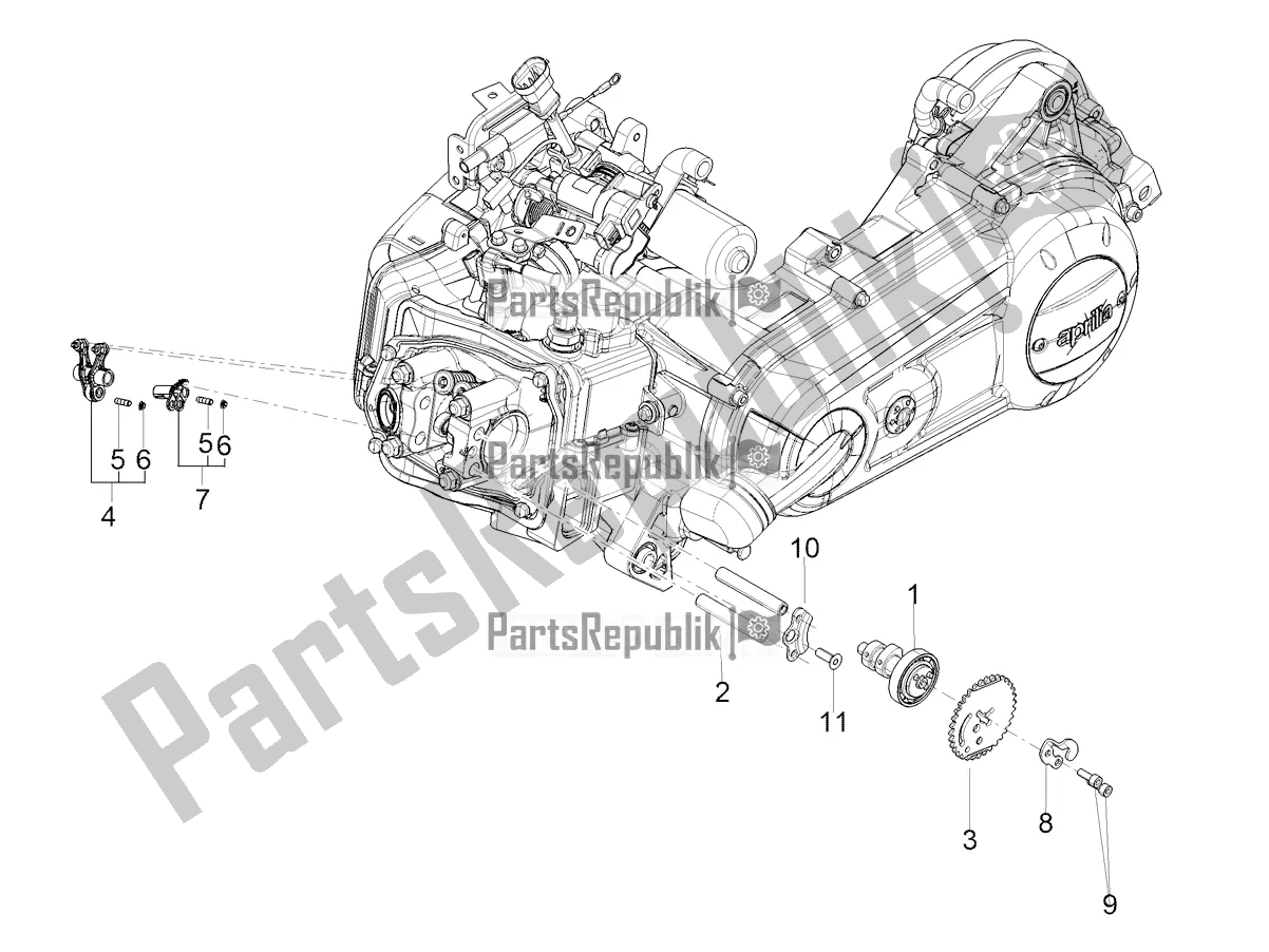 Tutte le parti per il Unità Di Supporto Leve A Dondolo del Aprilia SXR 50 4T 3V E5 HE NEW Comfort 2021