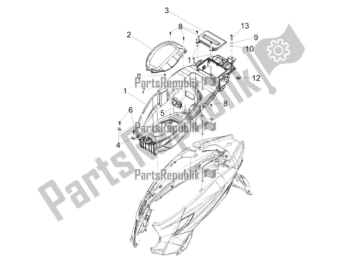 Wszystkie części do Komora Na Siod? O Aprilia SXR 50 4T 3V E5 HE NEW Comfort 2021